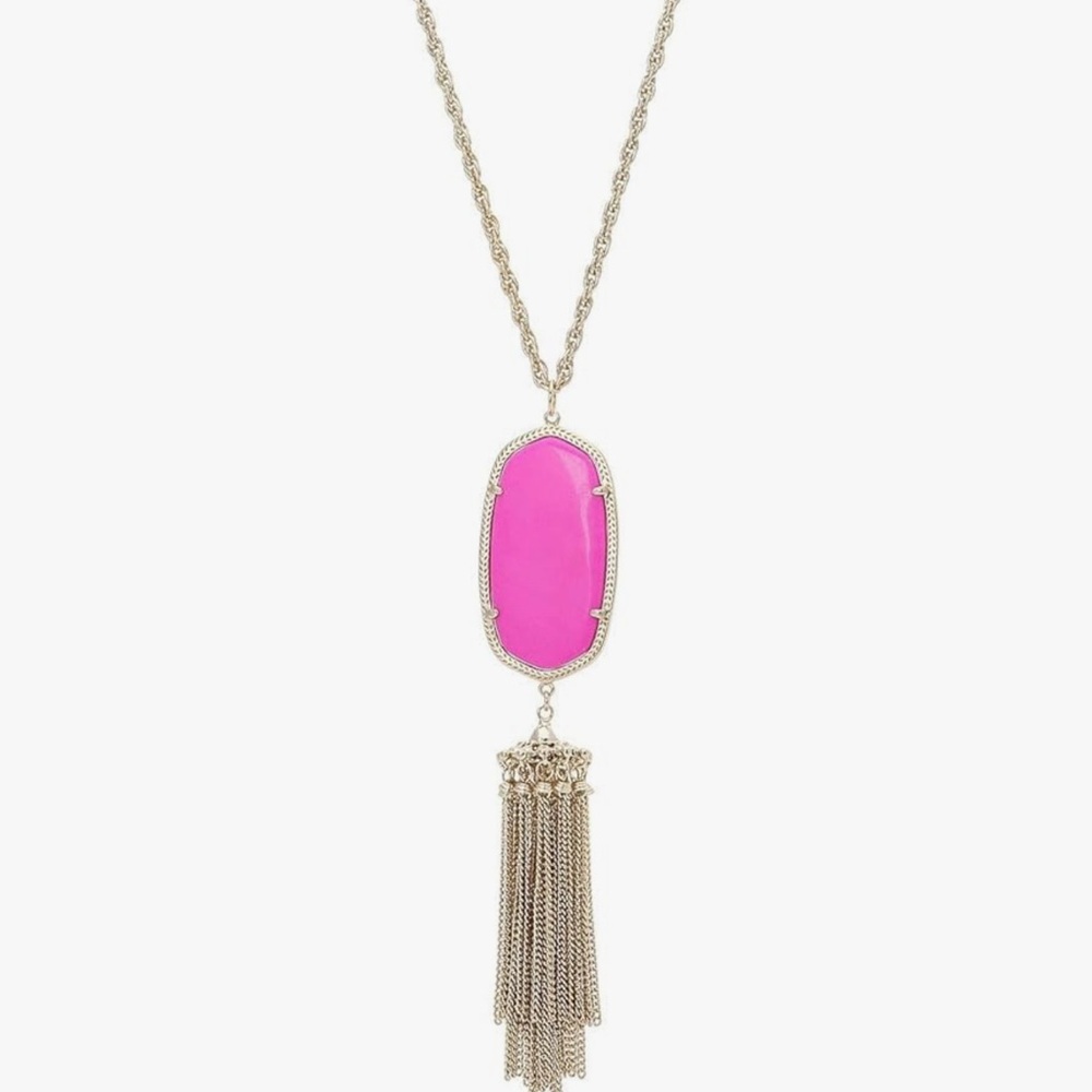 Kendra Scott Pink and Gold Rayne Necklace